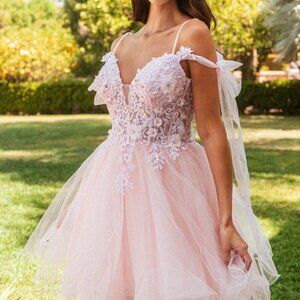 NEW SHORT OFF SHOULDER MINI HOMECOMING DRESS W/ SWEETHEART NECKLINE GL GS3513